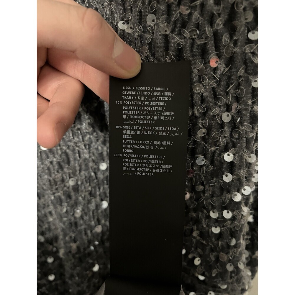 SAINT LAURENT 2021 SizeF38  Black Silver Sparkler Sequin Top image 6